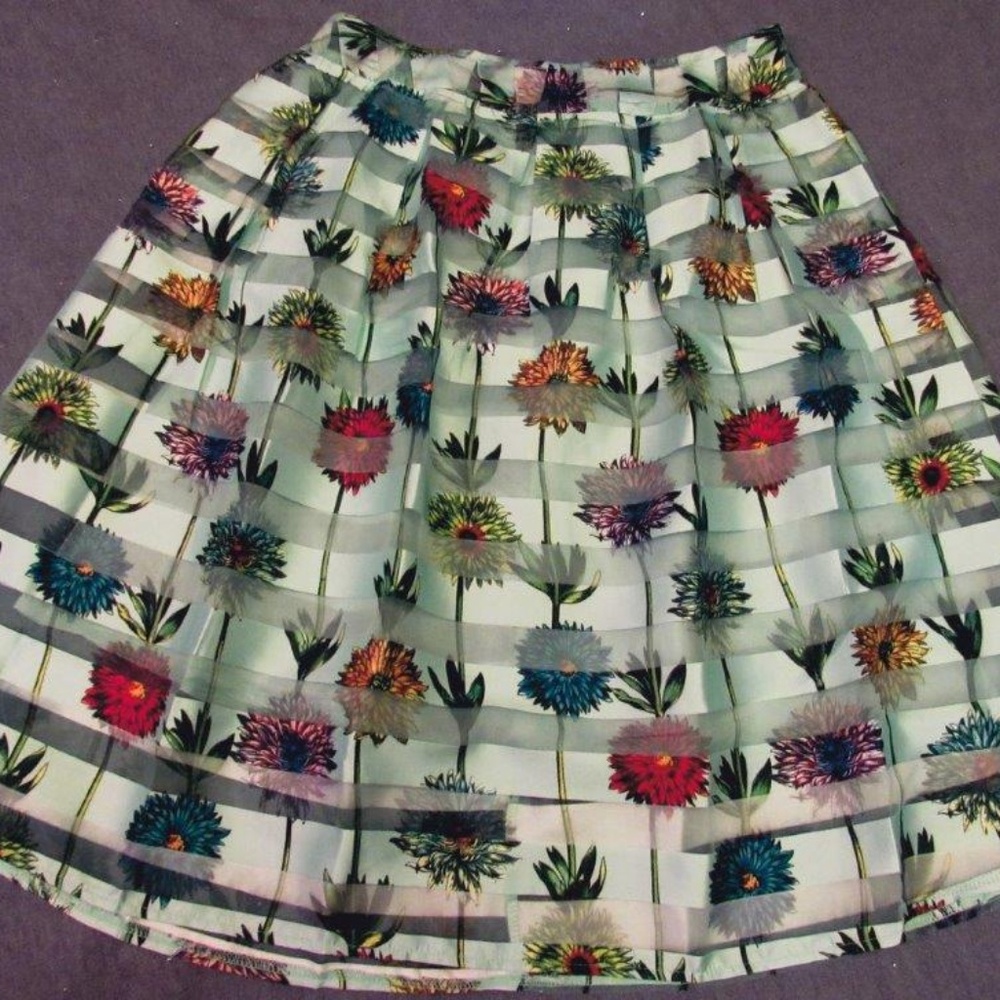 A-line multi color floral skirt